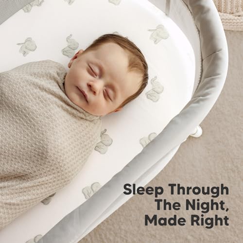 KeaBabies 2-Pack Organic Cotton Bassinet Sheets for Girls and Boys