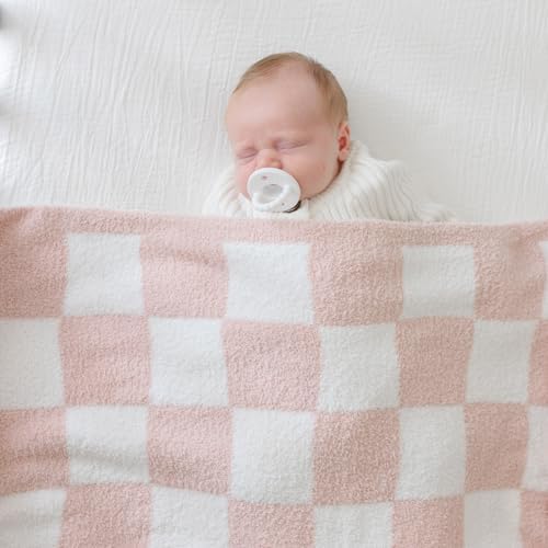 Orelle Pink Checkered Baby Blanket Socks Set 1