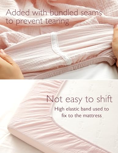 Momcozy Muslin Fitted Bassinet Sheet Set 2 Pack
