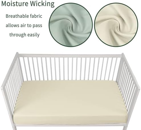 GUNTAIL 2 Pack Crib Sheets Soft Microfiber Brown Green