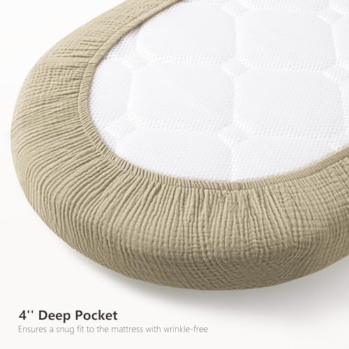 Bearmoss Bassinet Sheets 2 Pack - Muslin Cotton for Baby Boy and Girl