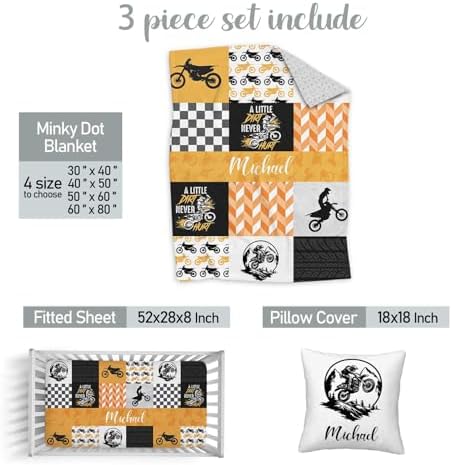 Custom Crib Bedding Set for Boys 3-Piece Personalized Name Set
