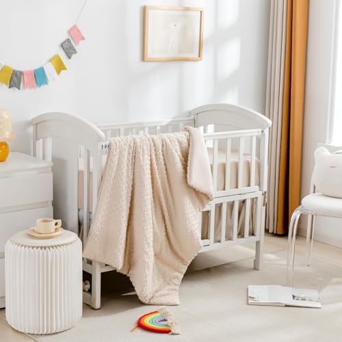 Cokouchyi 3 Piece Crib Bedding Set Beige