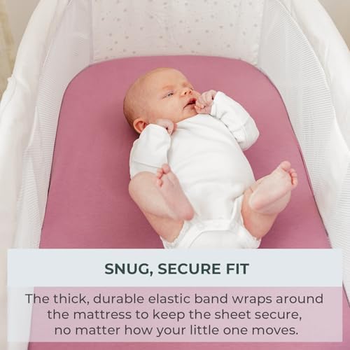Pobibaby 2 Pack Bassinet Sheets - Ultra-Soft Cotton 33x20 for Girls