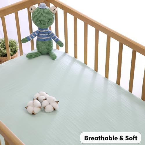 Cottonsis Muslin Crib Sheet - Organic Turkish Cotton Oeko-Tex Certified 52x28