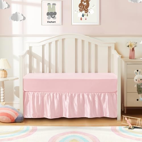 SiinvdaBZX 2-Piece Satin Crib Set - Pink