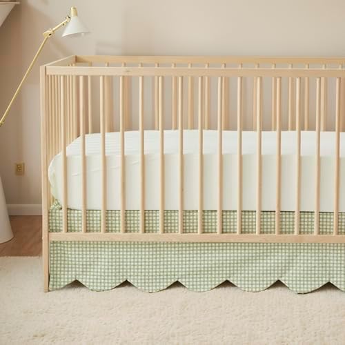 Brandream Scallop Edge Crib Skirt 100 Cotton Farmhouse Boho Bed Skirt