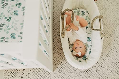 3 Fitted Bassinet Sheets Leafy Set - Oeko-Tex Cotton