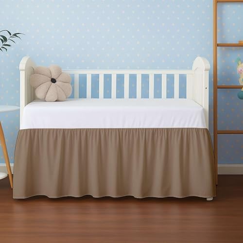 Ready To Rest Taupe Crib Bed Skirt 14 Drop 28x52 1