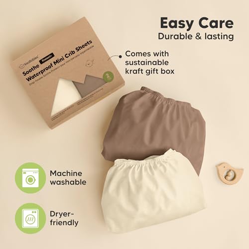 KeaBabies 2-Pack Pack and Play Sheets - Latte