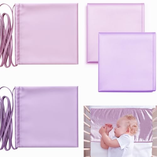 Okueejur 2 Pcs Satin Bassinet Sheets Pink Purple