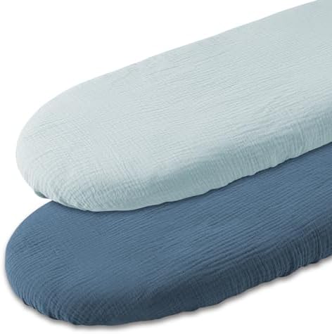 LYRICHOM Muslin Bassinet Sheets 2 Pack Soft Breathable
