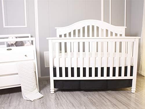 Belsden 2 Pack Crib Skirts with Split Corners Grey Black