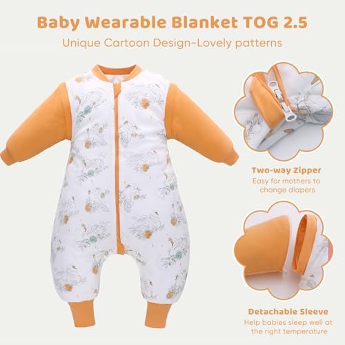 Baby Sleeping Bag Split Leg with Removable Sleeves