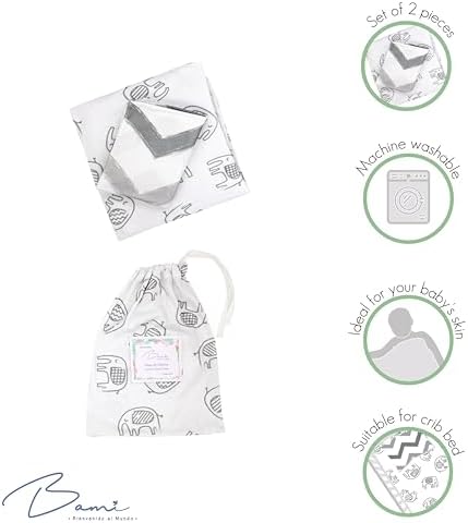 BAMI 2-Piece Cotton Crib Sheet Set Breathable Soft