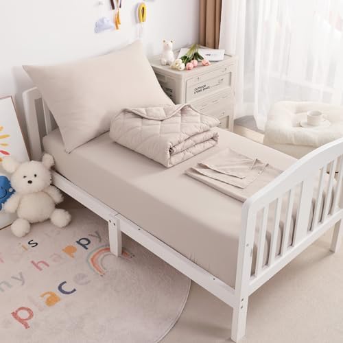NTBAY Toddler Bedding Set - 4 Piece Taupe