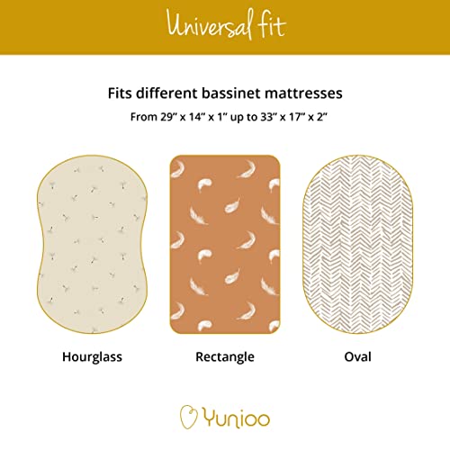 Yunioo Premium Fitted Bassinet Sheets 32x16