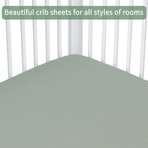 GUNTAIL 2 Pack Crib Sheets Soft Microfiber Brown Green