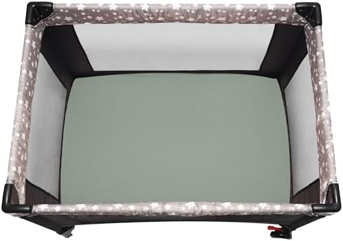 GUNTAIL Pack n Play Fitted Sheets 2 Pack Brown Green 1
