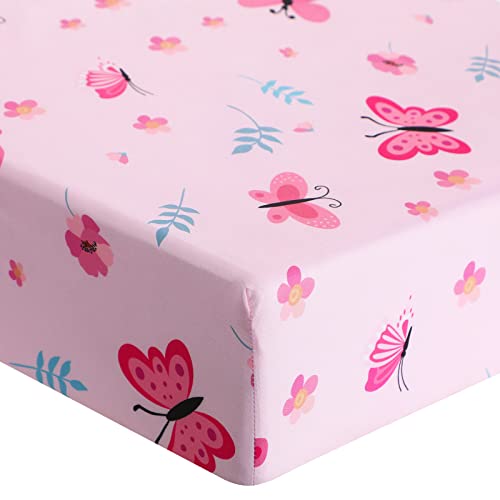 Tudomro 3-Piece Butterfly Crib Bedding Set for Girls