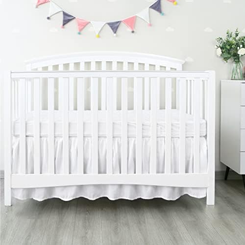 Crib Bed Skirt 28x52 with 14 Drop Pleated Dust Ruffle