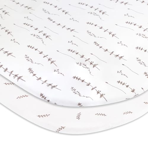 Elys Co Bassinet Sheets Set 2 Pack Forest Grey Floral