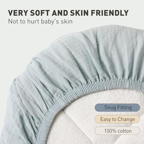 LYRICHOM Muslin Bassinet Sheets 2 Pack Soft Breathable