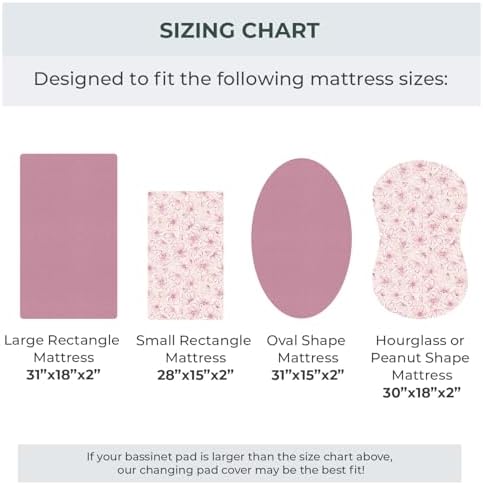 Pobibaby 2 Pack Bassinet Sheets - Ultra-Soft Cotton 33x20 for Girls