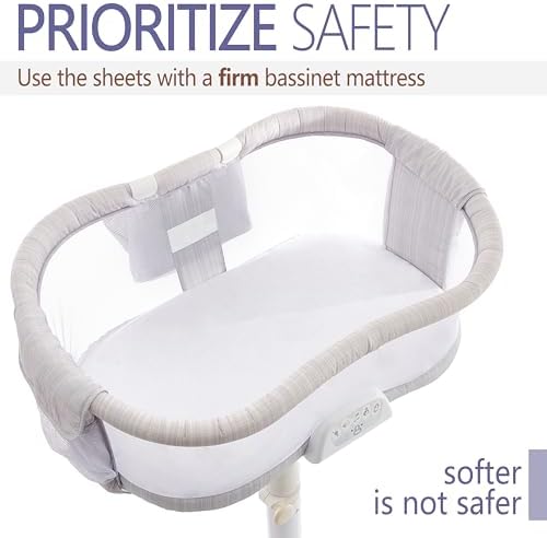 VOLHACO Bassinet Sheets 3-Pack White
