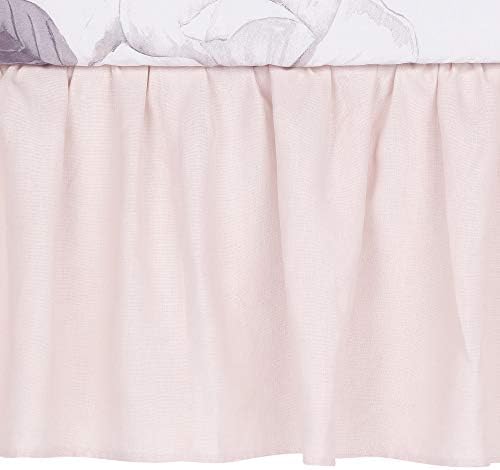 Lambs Ivy Floral Garden Pink Linen Crib Skirt