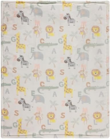 Cudlie 2-Ply Infant Blanket with Dinosaur and Alphabet Prints