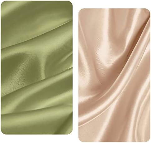 Satin Bassinet Sheet Set 2 Pcs - Beige Sage Green