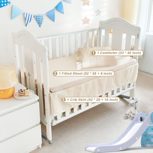 Wowelife Crib Bedding Set for Baby Girls and Boys