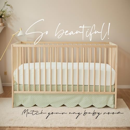 Brandream Scallop Edge Crib Skirt 100 Cotton Farmhouse Boho Bed Skirt