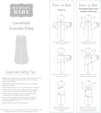 Hudson Baby Convertible Swaddle Sleep Sack Unisex
