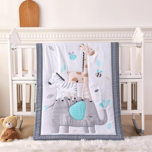 Wowelife Mini Crib Bedding Set Boy 3 Piece Gray