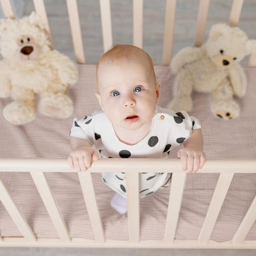 LYRICHOM Muslin Mini Crib Sheets 2 Pack
