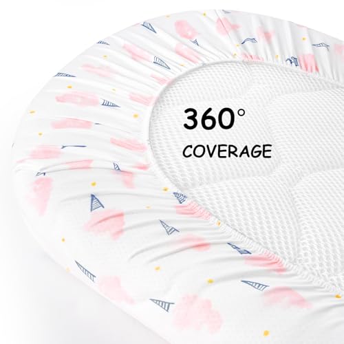 Yoofoss Bassinet Sheets 3-Pack Pink and Floral