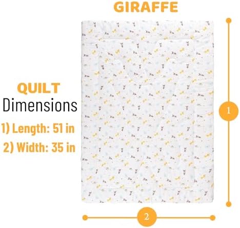 Baby Bees Giraffe Muslin Crib Quilt for Baby Boys and Girls