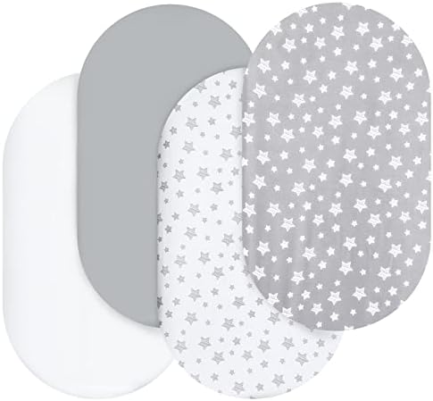 Moonsea Bassinet Sheet Set 4 Pack - Universal Fit Grey