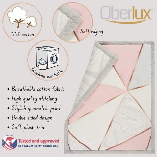 OBERLUX Crib Bedding Set for Girls - 4 Piece