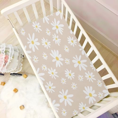 Kigai Daisy Beige Crib Sheet 28x52in