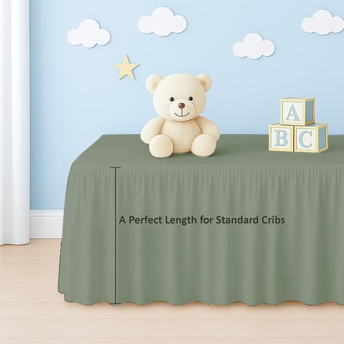 Silentnight Crib Ruffle Bed Skirt Microfiber - Sage Solid