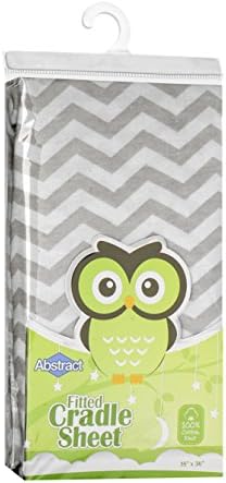 Abstract Jersey Cotton Cradle Sheets - Ultra Soft 18 x 36 Zigzag Grey