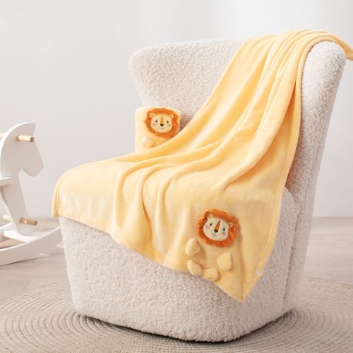 Babyhuggle Foldable Lion Plush Blanket - Soft and Safe for Newborns