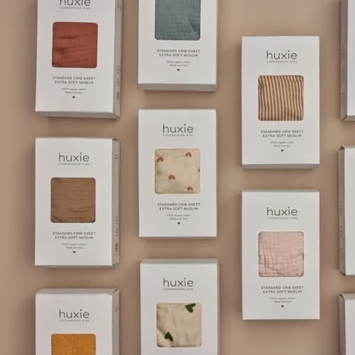 Huxie Crib Sheets Organic Cotton Muslin Fitted 28x52