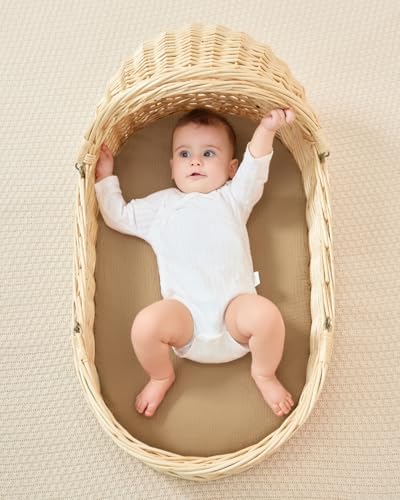 JELLYMONI 2-Pack Muslin Bassinet Sheets for Baby Comfort
