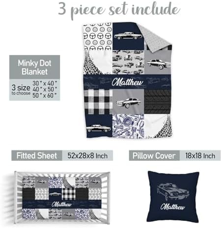 Custom Baby Crib Bedding Set with Name for Boys Girls