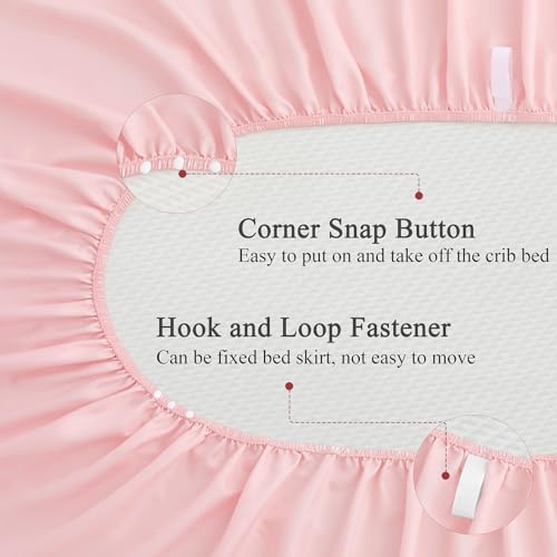 SiinvdaBZX 2-Piece Satin Crib Set - Pink