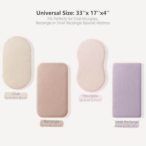 Bearmoss Bassinet Sheets 2 Pack Light Pink Purple